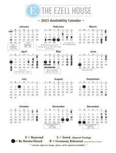 2023 Ezell House Availability Calendar